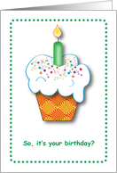 Birthday for Ex-Girlfriend, Cupcake, Lit Candle card