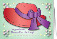 Congratulations / Red Hat Lady, blank card