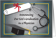 Announcement / Son Graduating, Physician card