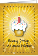 Birthday / For Special Volunteer, cupcake card
