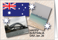 Australia Day, January 26, ANA Day Flag card