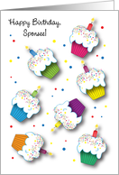 Birthday to Sponsee, cupcakes, candles card