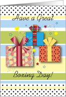 Boxing Day, presents, stars card