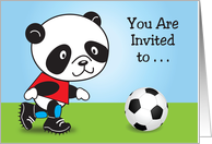 Soccer Theme Birthday Party Invitation, panda card