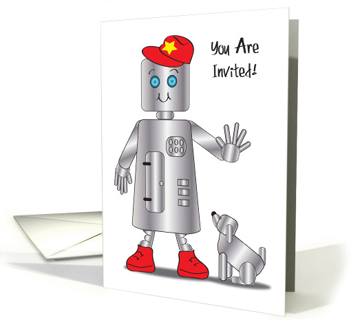 Robot Theme Birthday Party Invitation card (966441)