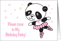 Ballerina Theme Birthday Party Invitation card