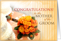 Congratulations to the Mother of the Groom orange roses card
