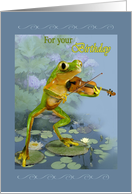 Birthday, Frog with fiddle card
