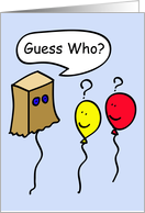 Secret Pal Balloon People, guess who? card