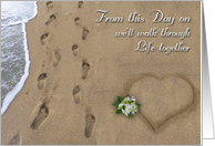 Wedding Footprints in the Sand card
