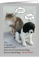Misunderstandings of Cats & Dogs / Genders card