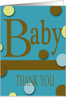 modern theme baby boy thanks card
