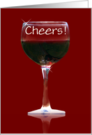 Cheers red wine birthday card Customizable card