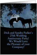 Two Horses in Moonlight Wedding Anniversary Party Invitation Customize card