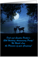 2 Deer Moonlight Wedding Anniversary Party Invitation Customizable card