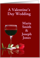 Wedding on Valentine’s Day Card Customizeable with Names Initations card