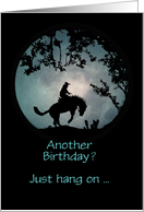 Bucking Horse Cowboy Another Birthday Customizable card