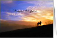 Forgiveness, Forget the Past Horse in Sunrise card