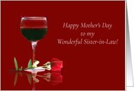 Wine Happy Mother’s Day to My Sister In Law With Red Rose and Red Wine card