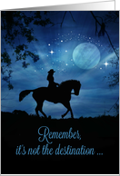 Happy Birthday Rider in Moonlight With Horse and Stars card