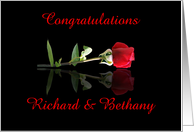 Custom Red Rose Congratulations Engagement card