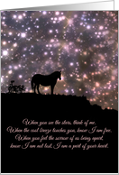 Horse Sympathy, Loss of Horse Condolence Spiritual Poem card