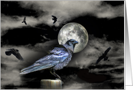 Happy Halloween Edgar Allan Poe’s The Raven Mystical and Scary card