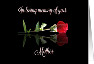 Memorial Sympathy for the Loss of Mother with Elegant Rose card