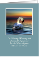 Loss of Mother In Law Sympathy with Swan and Customizable card