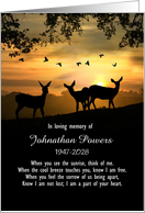 Announcement Notification of Passing Death of Loved One Deer Custom card
