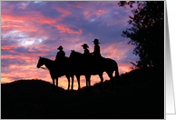 Cowboys in the Sunset Happy Birthday Sunset Sky card