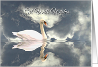 Beautiful Swan in Clouds Silver Lining Get Well, Feel Better card