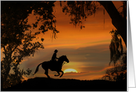 Happy Trails Cowboy Birthday Sunset card