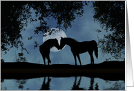 horse in moonlight, elopement annoucement card