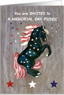 Stars and Stripes Horse Memorial Day Picnic Invite card
