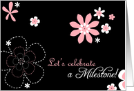 Celebrating 5 years Cancer-free Milestone pink flowers card