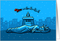 Merry Christmas From New York Santa Claus Snow card