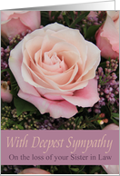 Sympathy Loss of Sister in Law - Pink Rose card