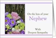 Sympathy Loss of your Nephew - Purple bouquet card