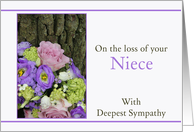 Sympathy Loss of your Niece - Purple bouquet card
