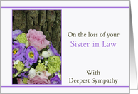 Sympathy Loss of your Sister in Law - Purple bouquet card