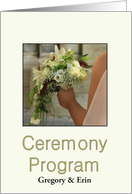 Ceremony Program - Custom Front - Bride & Bouquet card