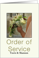 Order of Service - Custom Front - Bride & Bouquet card