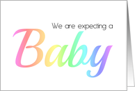Same Sex Couple pregnancy announcement rainbow colors card