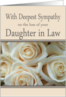 Daughter in Law - With Deepest Sympathy, Pale Pink roses card