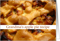 Grandma’s apple pie recipe card