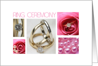 Ring Ceremony Invitation Pink Wedding Collage card
