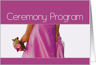 bride & bouquet, Ceremony Program card