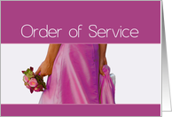 bride & bouquet, Order of Service Card