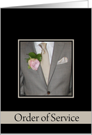 Order of Wedding Service Card - suit and tie card